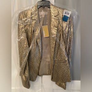 Brand New w Tag Gold Sequin Michael Kors blazer size 0/S/xs.